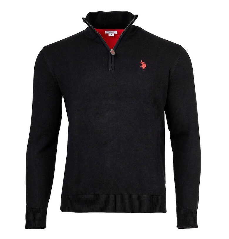 Суитшърт с права яка - Черен US Polo Assn