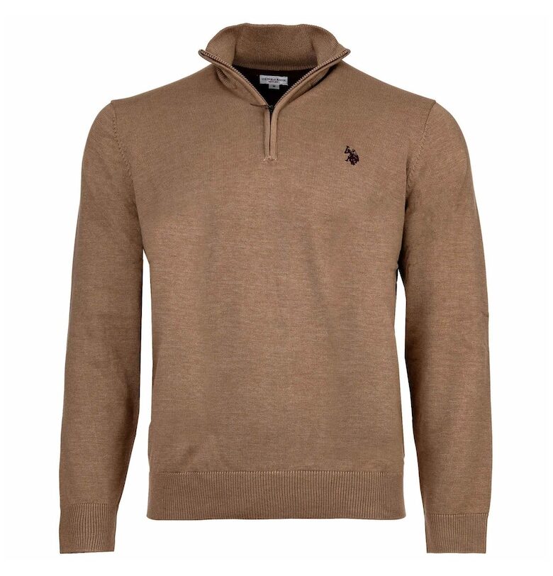 Суитшърт с права яка - Бежов US Polo Assn