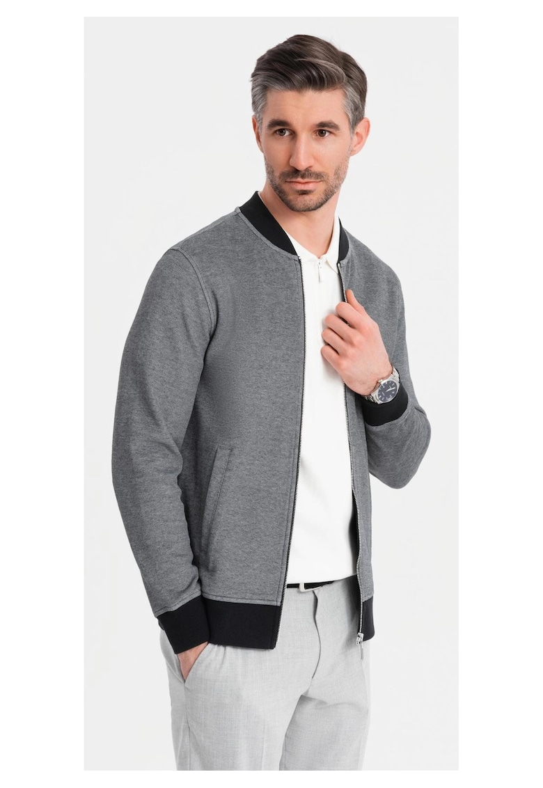 Суитшърт с цип - Черен OMBRE