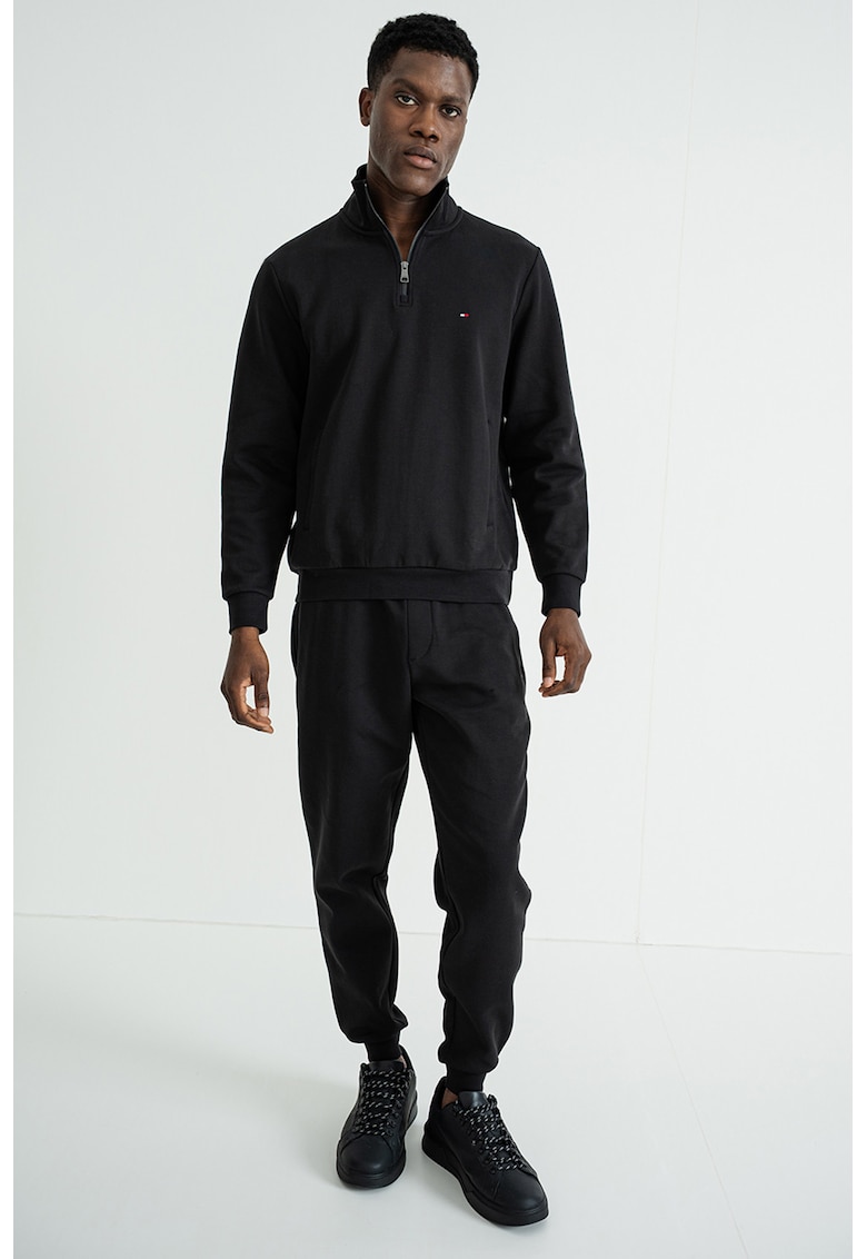 Суитшърт с цип и лого - Черен Tommy Hilfiger