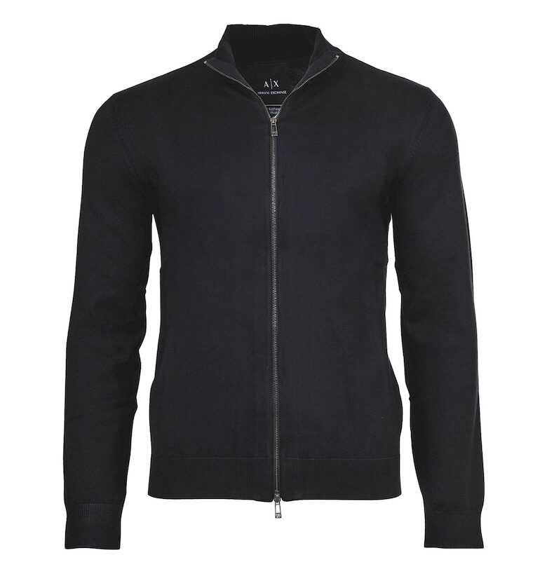 Суитшърт с цип и миди яка - Тъмносин ARMANI EXCHANGE