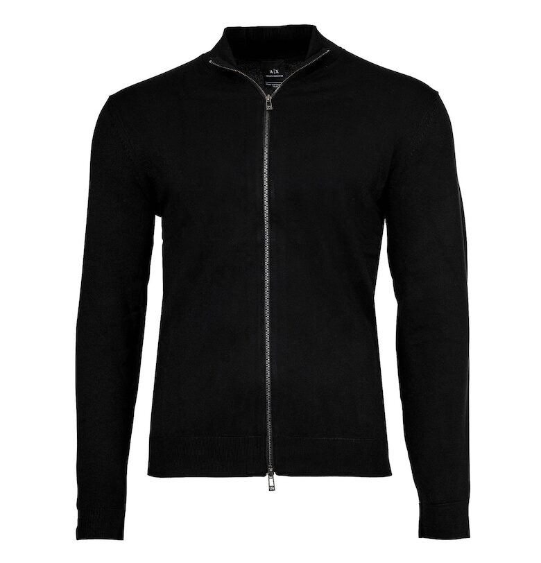 Суитшърт с цип и миди яка - Черен ARMANI EXCHANGE