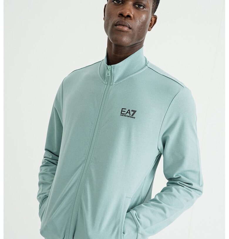 Суитшърт с цип с висока яка - Аквамарин синьо EA7