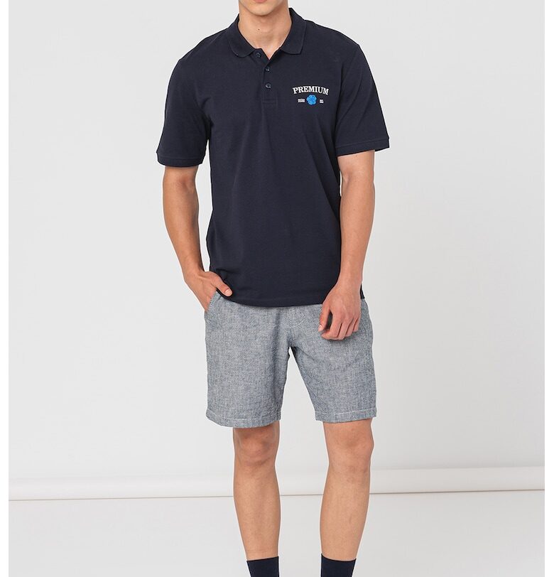 Тениска Alfie от пике с яка - Тъмносин Jack  Jones