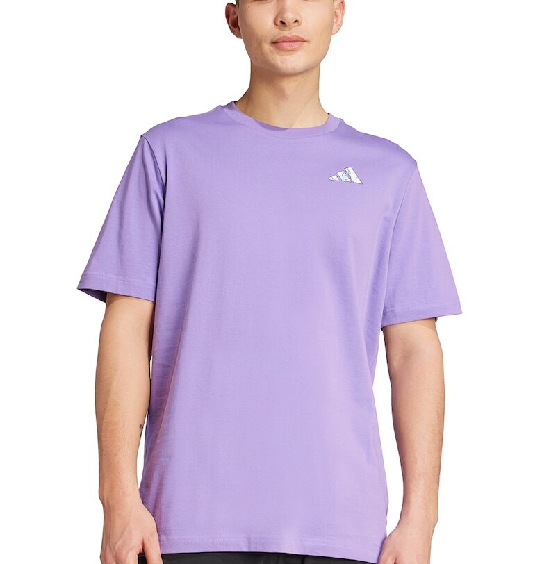Тениска C Earth M с лого - Лилав/Мръснобял/Светлосин adidas Sportswear