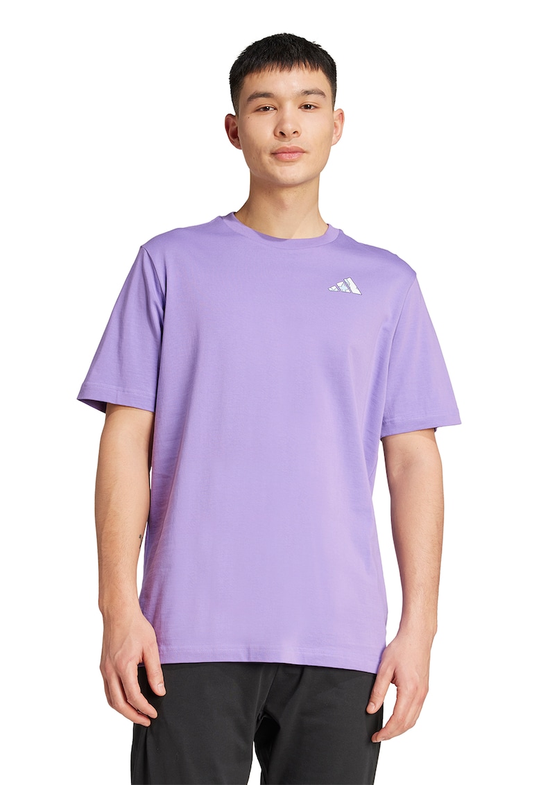 Тениска C Earth M с лого - Лилав/Мръснобял/Светлосин adidas Sportswear