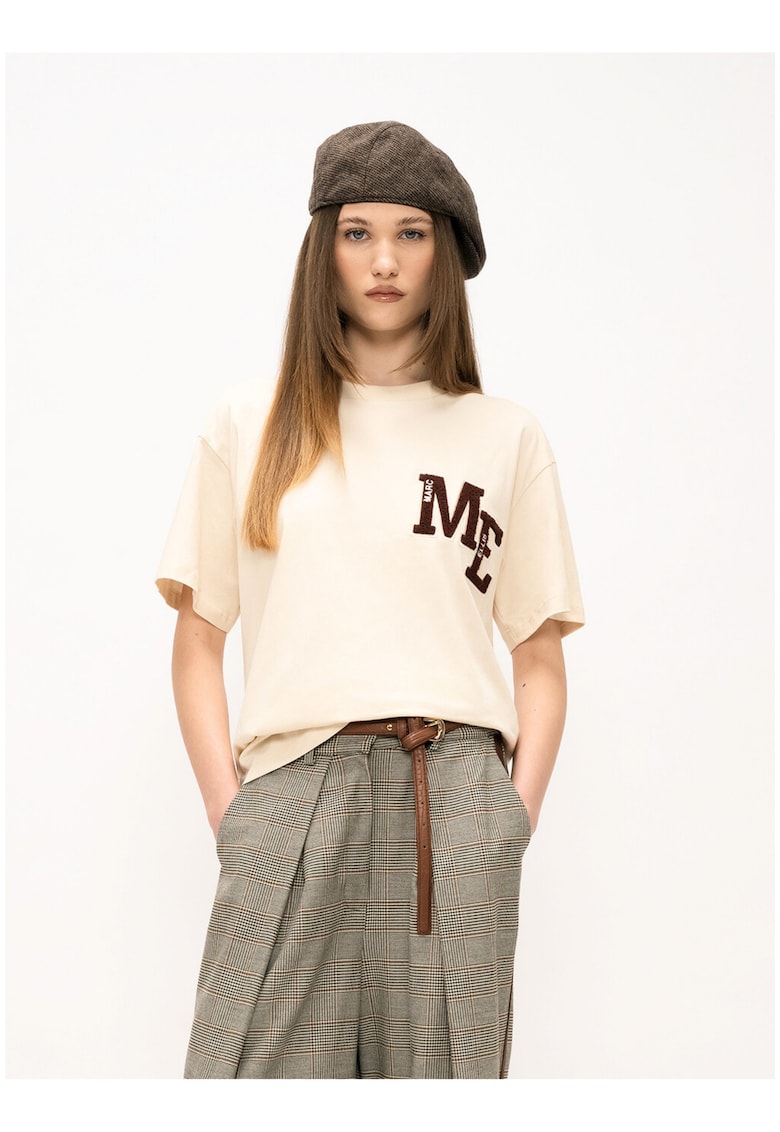 Тениска Celeste с бродиран надпис - Светло бежово Marc Ellis