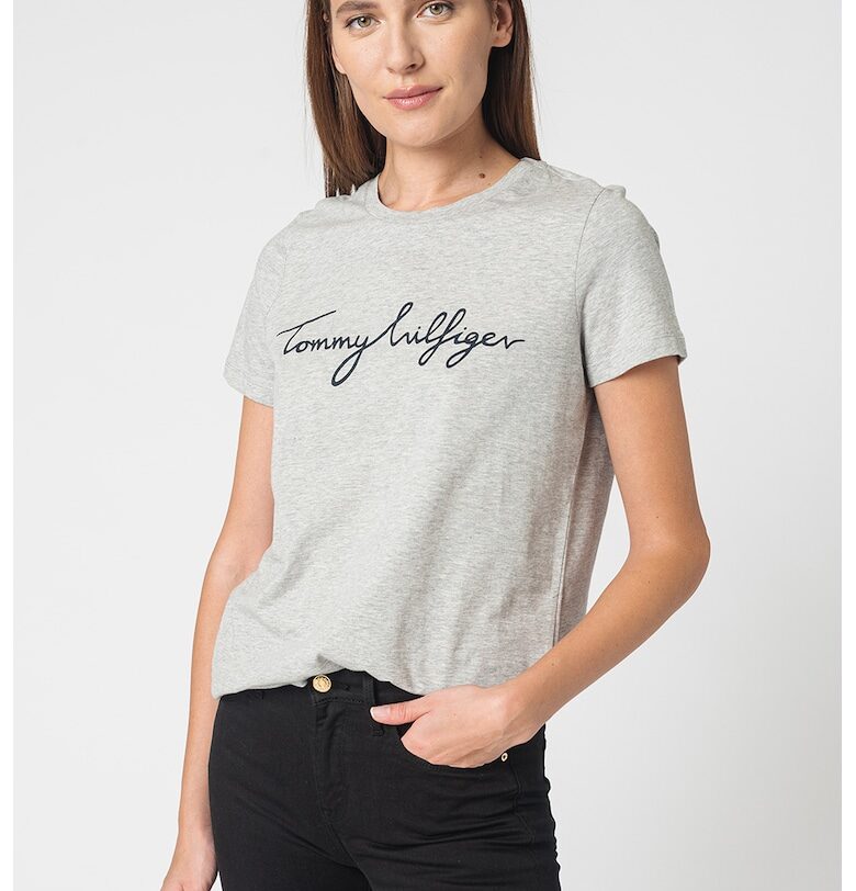 Тениска Heritage от органичен памук - Сив меланж Tommy Hilfiger