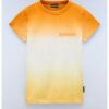 Тениска Merse от памук - Оранжев/Мръснобял Napapijri