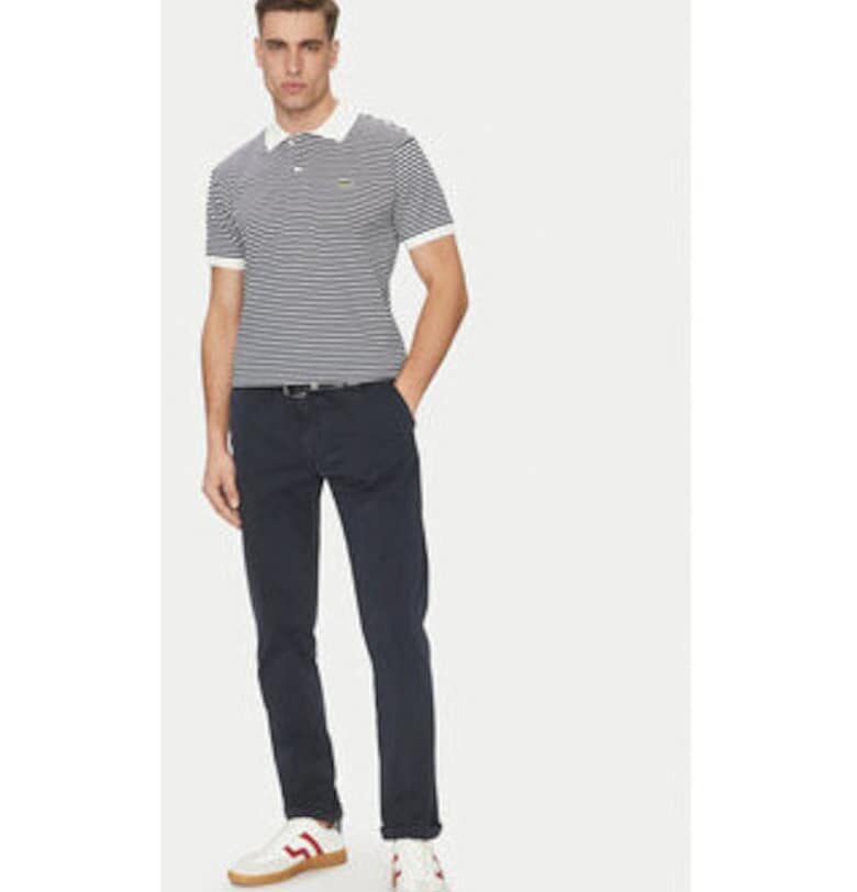 Тениска  PH9753 522 бяло/тъмносиньо - 100% памук Lacoste