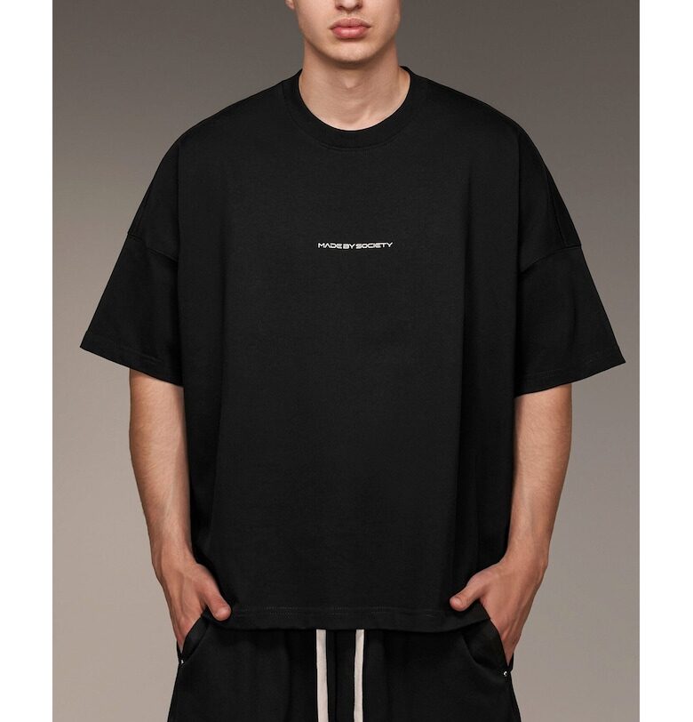Тениска Произведено от Society - T16381 - Черен Made By Society