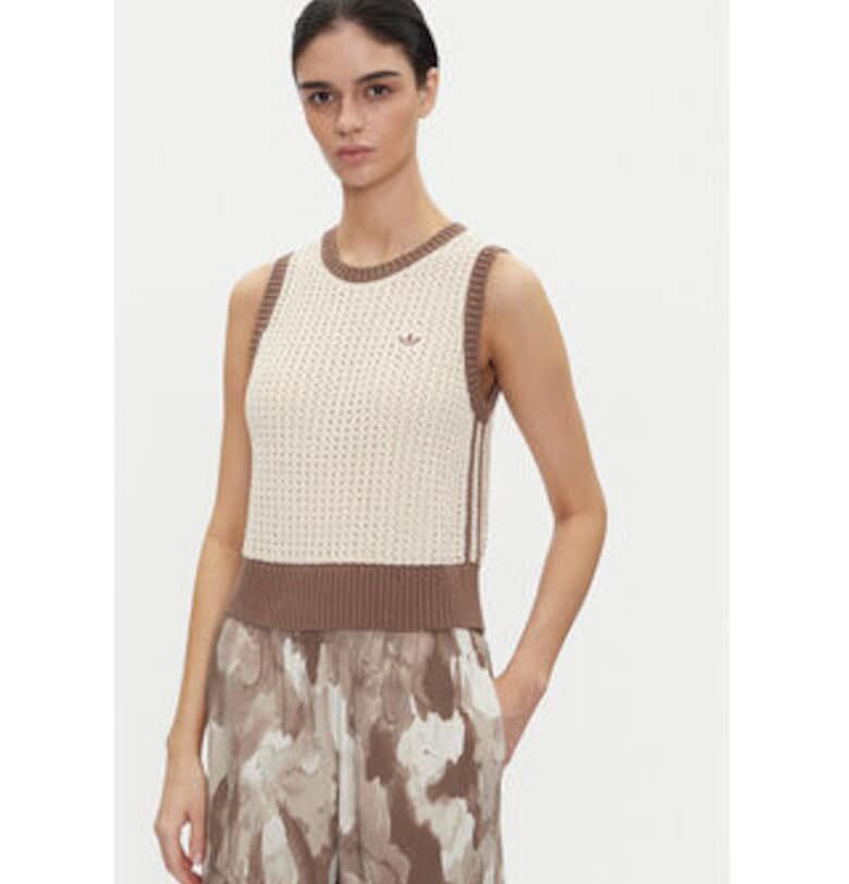 Тениска без ръкави с бродиран вид adidas