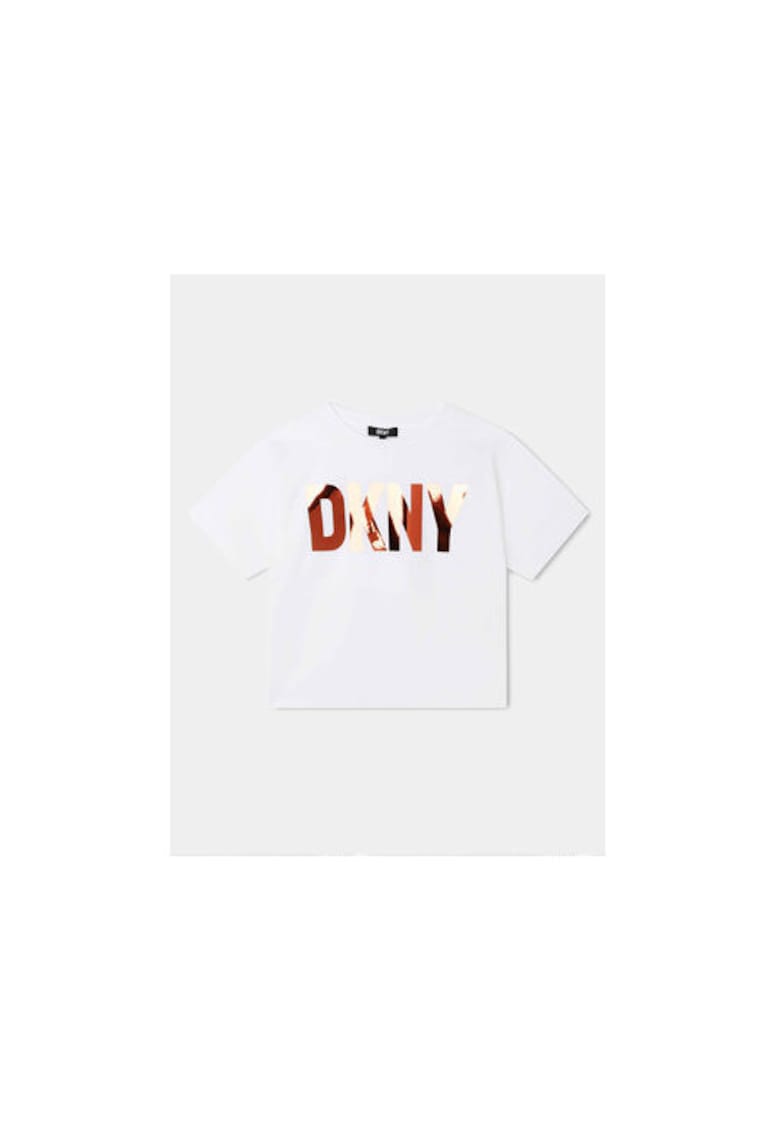 Тениска за момичета - 303060305 - Памук - 152 см - Бяла DKNY