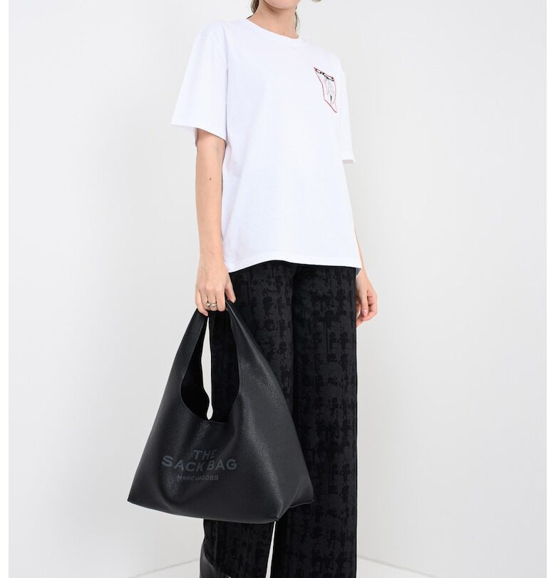 Тениска от органичен памук с шарка - Червен/Бял Karl Lagerfeld