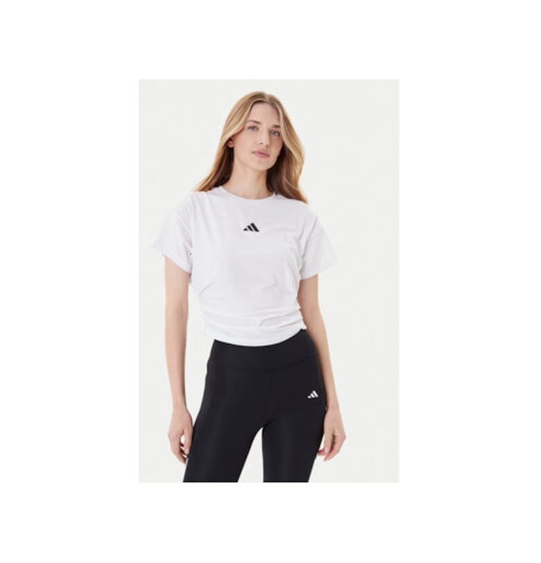 Тениска от полиестер с лого принт и къси ръкави adidas