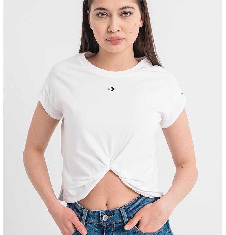 Тениска с възел отпред - Бял Converse