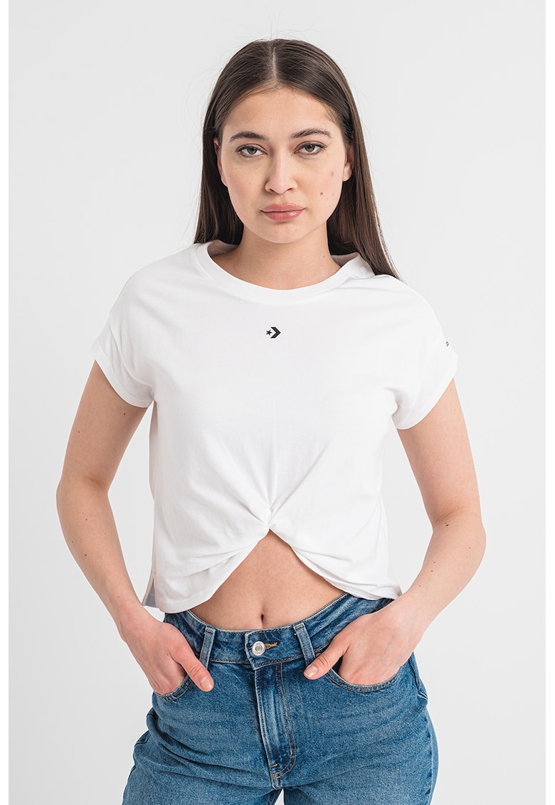 Тениска с възел отпред - Бял Converse