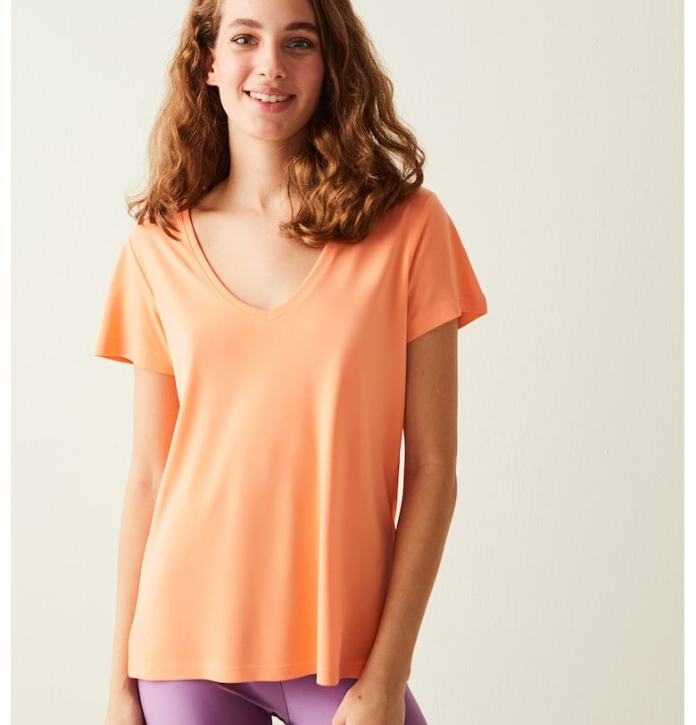 Тениска с лек шпиц - Оранжев Penti