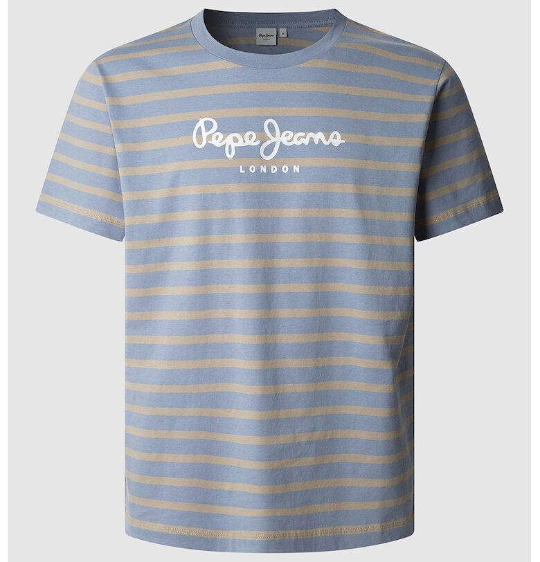 Тениска с лого - Бял/Прашно синьо/Синапено жълто Pepe Jeans London