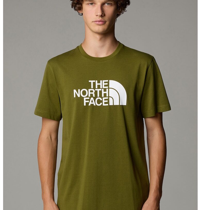 Тениска с лого и овално деколте - Маслинено зелено The North Face