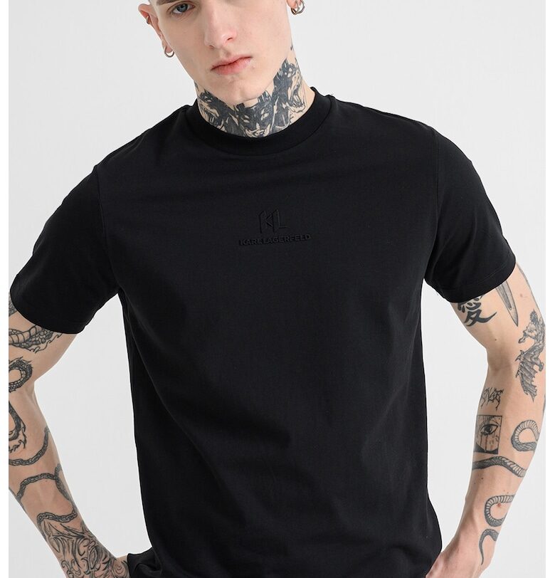 Тениска с овално деколте - Черен Karl Lagerfeld