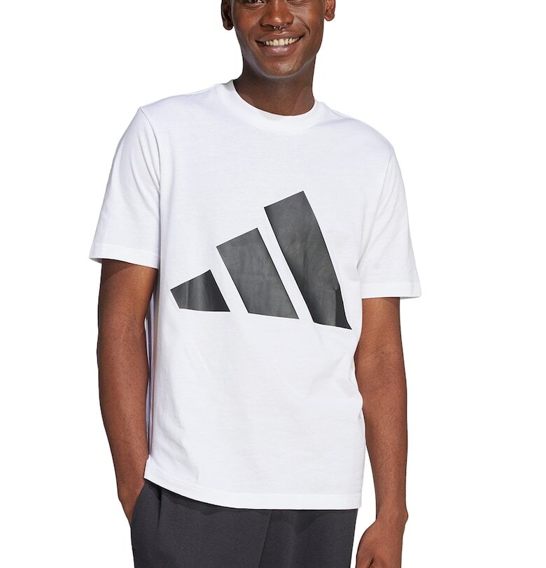 Тениска с овално деколте и лого - Черен/Бял adidas Sportswear