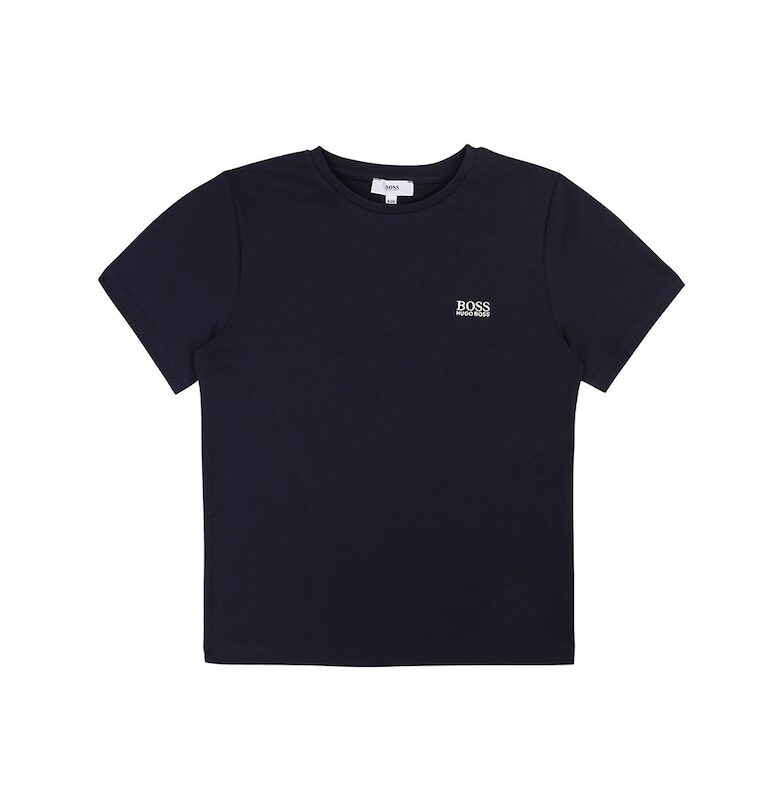 Тениска с овално деколте и лого на гърдите BOSS Kidswear