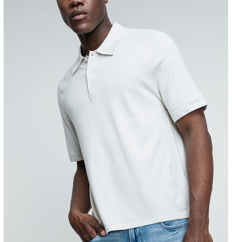 Тениска с яка - Слонова кост CALVIN KLEIN