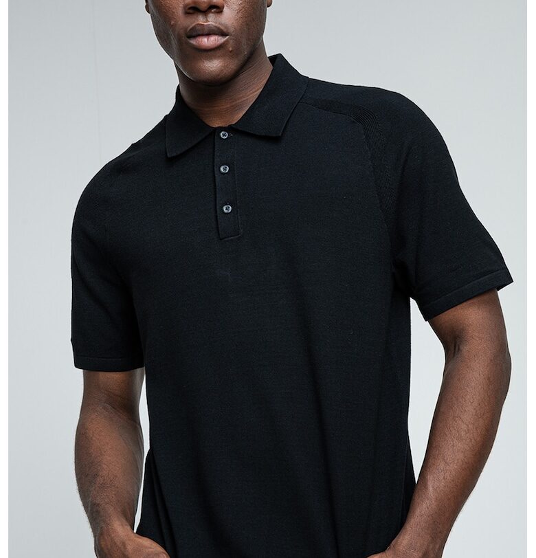 Тениска с яка - Черен CALVIN KLEIN