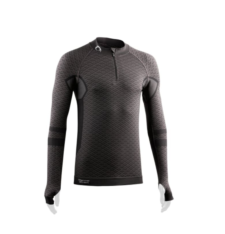 Термо тениска с дълъг ръкав и цип -  Volcano - тъмно сива Lurbel