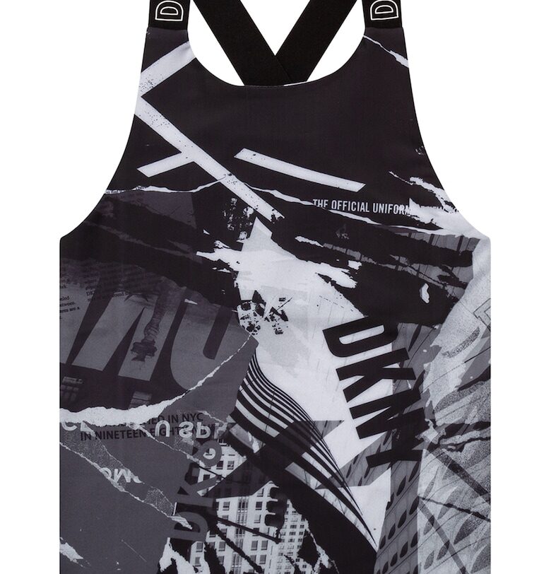 Топ с щампа и кръстосани презрамки DKNY