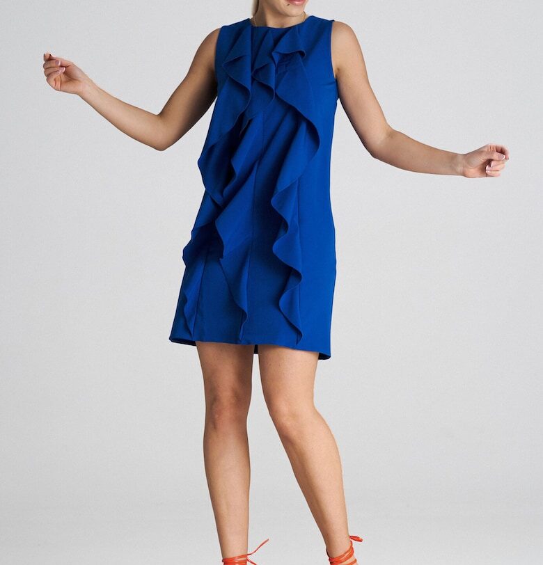 Трапецовидна рокля  елегантна - полиестер - Figl