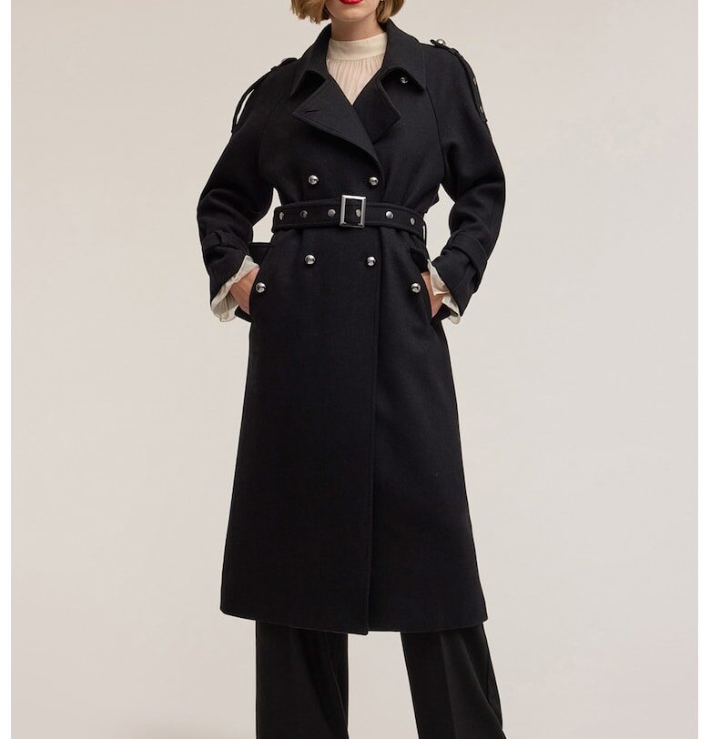 Тренч с вълна и колан Motivi