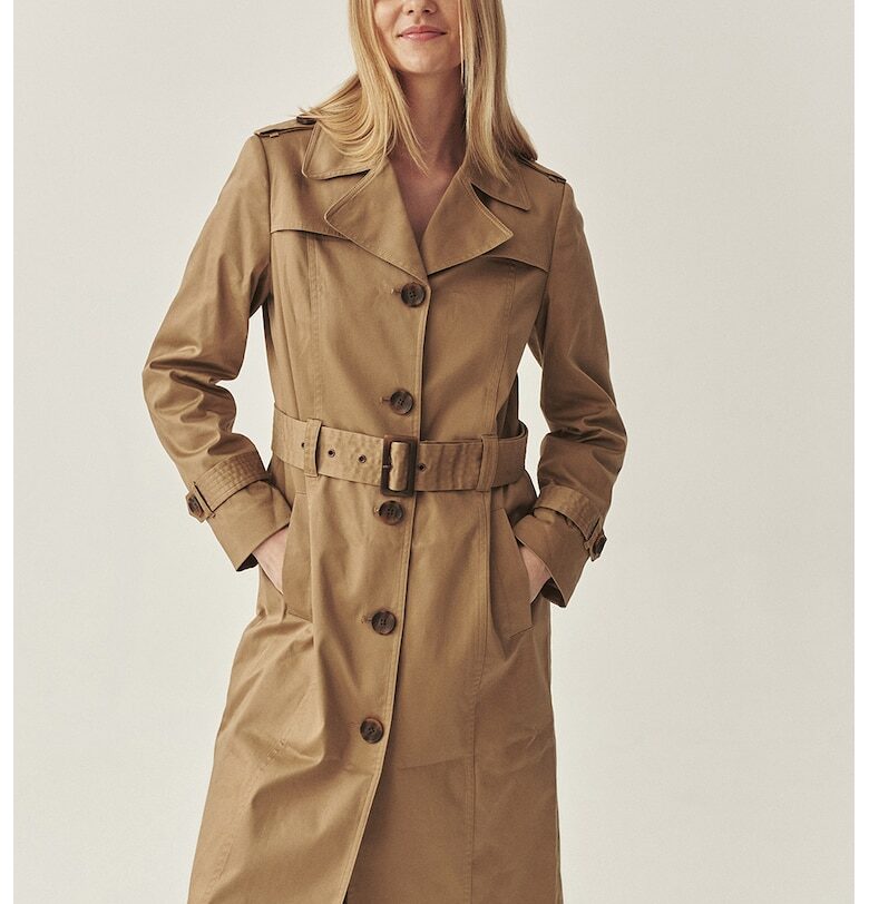 Тренч с памук и колан - Бежов Tatuum