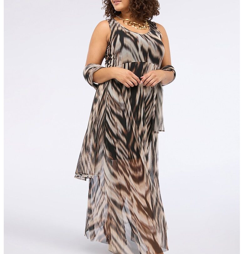 Тюлена рокля с принт Fiorella Rubino