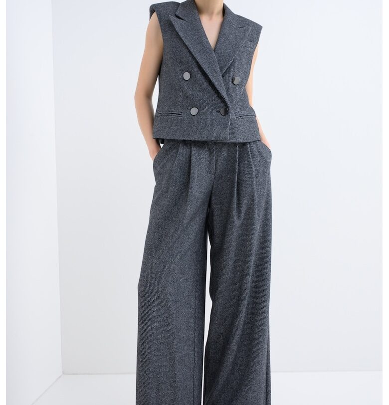 Уголемен елек с вълна - Черен/Сив ARMANI EXCHANGE