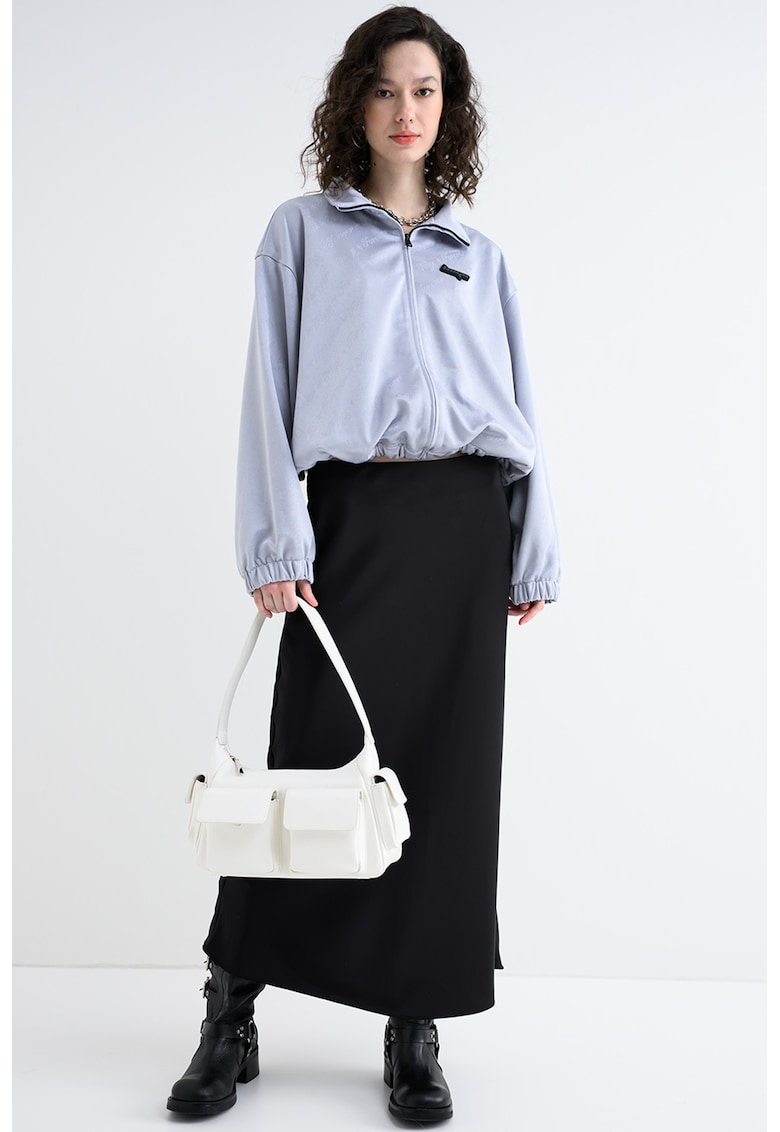 Уголемен суитшърт Dales с цип - Светло сив HUGO