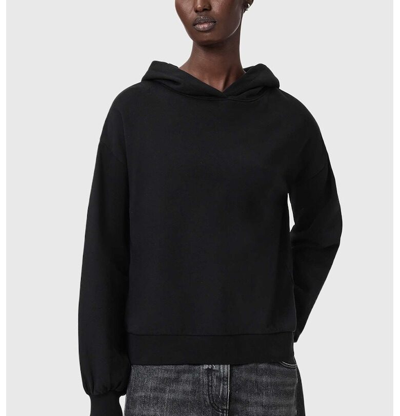 Уголемено худи - Черен/Сребрист AllSaints