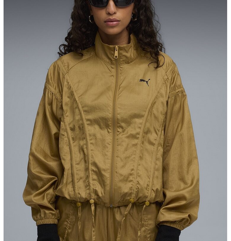 Уголемено яке Dare To с цип и регулиращ се подгъв - Черен/Оранжев Puma