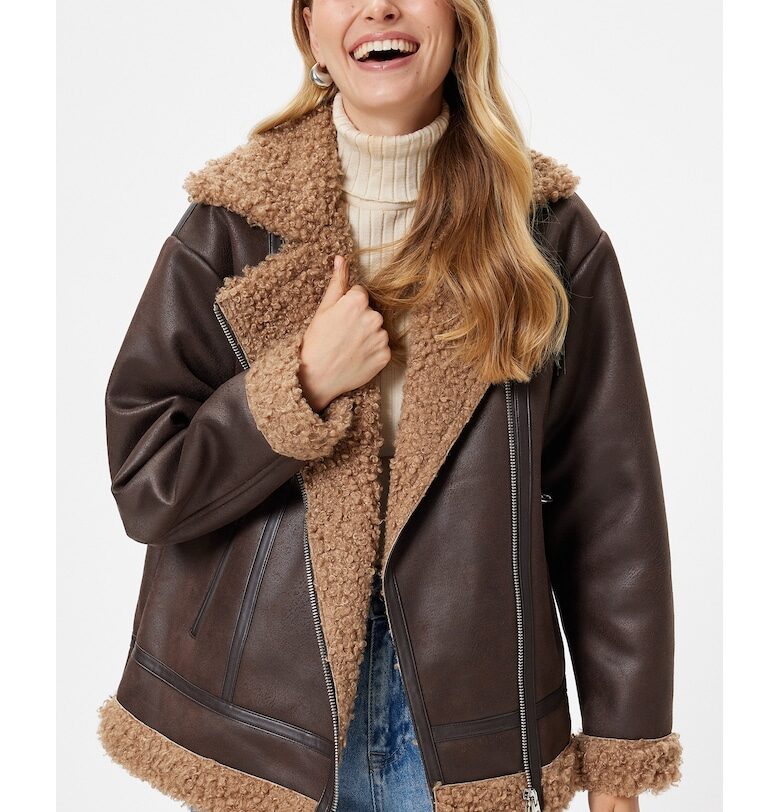 Уголемено яке от еко кожа с еко вълна KOTON