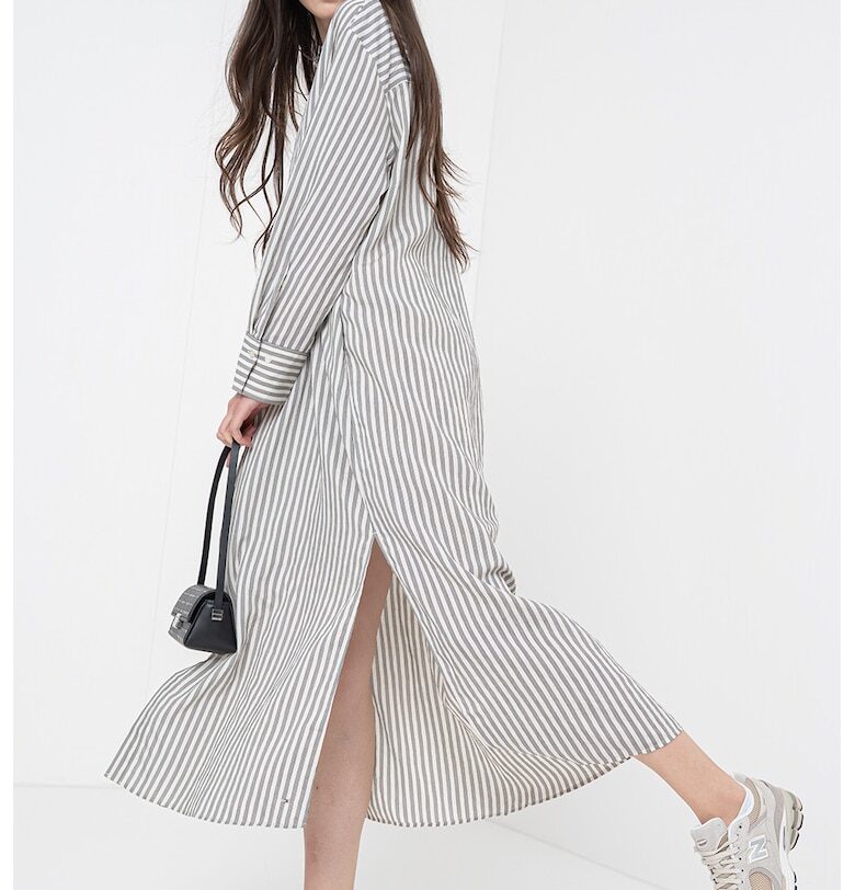 Уголоемена рокля-риза на райе Tommy Hilfiger