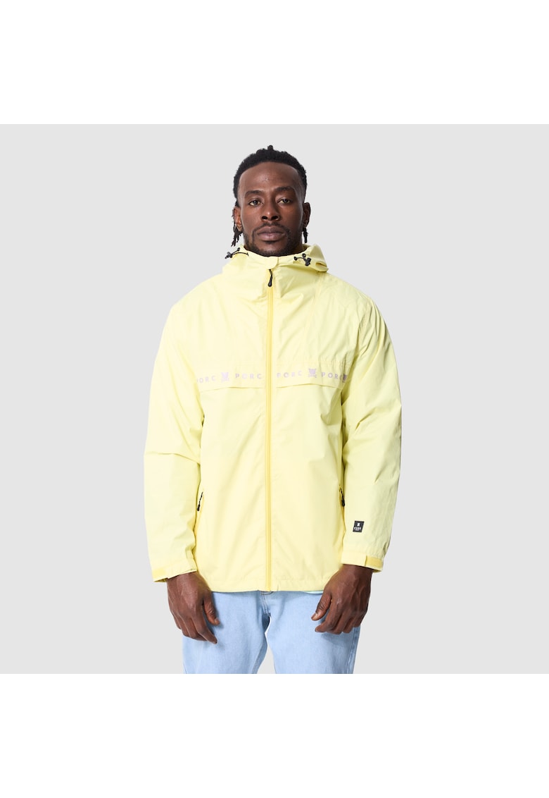 Унисекс олекотено яке с качулка - Светло жълто PORC