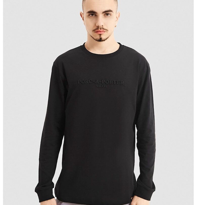 Унисекс памучна блуза - Черен PORC