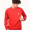 Унисекс суитшърт с реглан ръкави с лого - Червен PORC