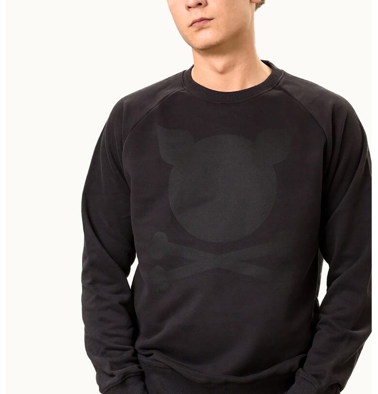 Унисекс суитшърт с ръкави реглан - Черен PORC