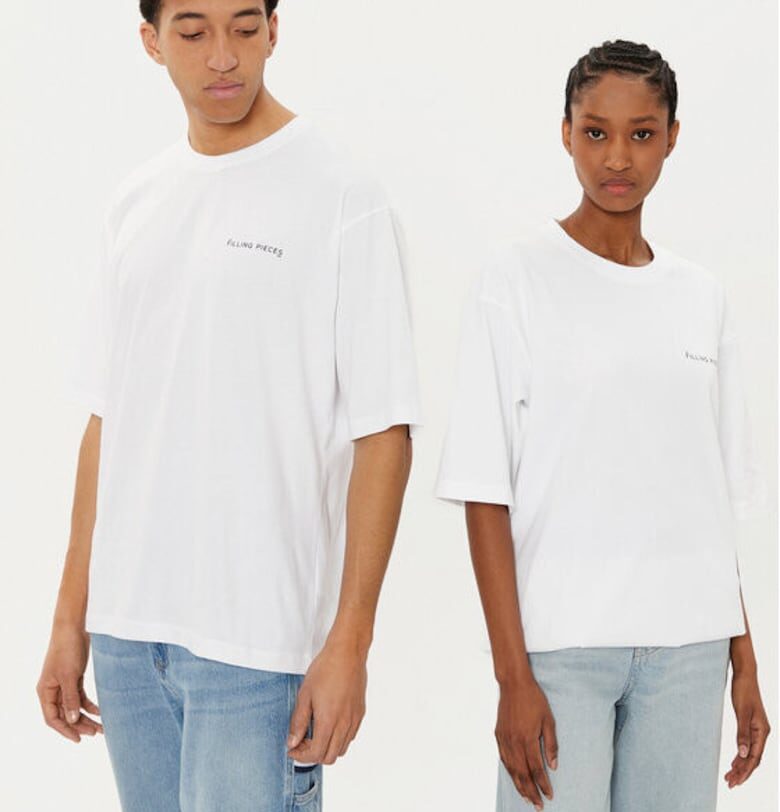 Унисекс тениска -  305038548 - Органичен памук - Бяла - Бял FILLING PIECES