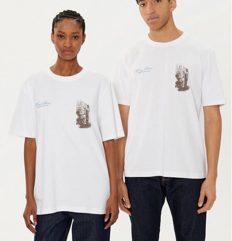 Унисекс тениска -  305038647 - Органичен памук - Бяла - Бял FILLING PIECES