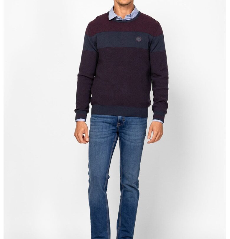 Фино плетен памучен пуловер с апликация Heavy Tools