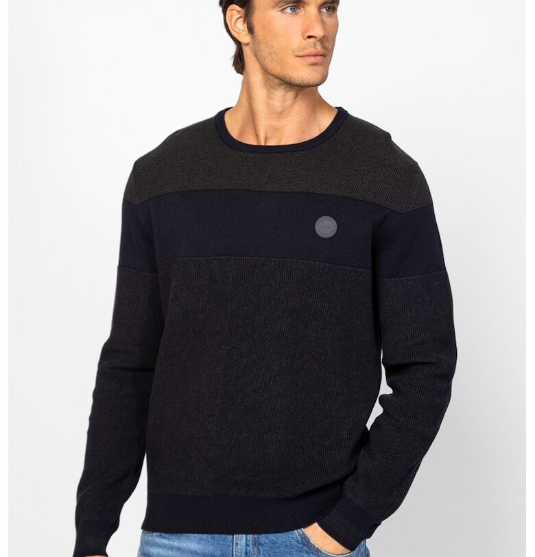 Фино плетен памучен пуловер с апликация Heavy Tools