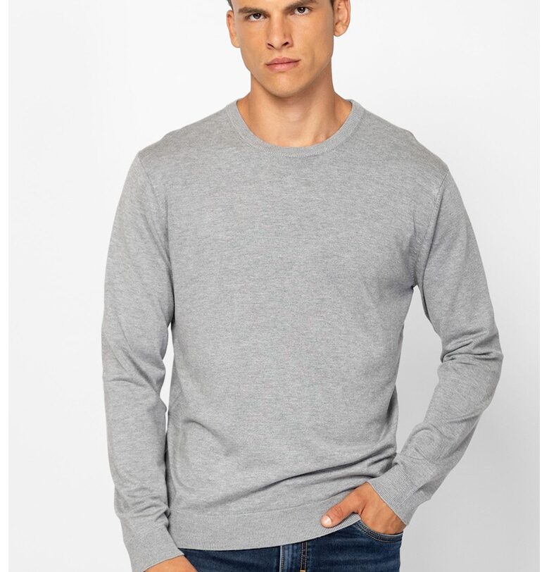 Фино плетен пуловер с овално деколте Heavy Tools